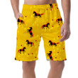 Black Horses On A Gold Field Can Be Custom Photo 3D Men's Shorts