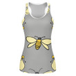 Natural Summer Bright Bees Flying Around On Gray Print 3D Women's Tank Top