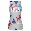 Multicolored Triangles Pattern With Words USA 4th Of July Print 3D Women's Tank Top