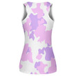 Modern Abstract Pink Purple And White Camouflage Pattern Print 3D Women's Tank Top