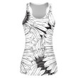 Modern Abstract Black And White Sunflowers Pattern Print 3D Women's Tank Top