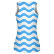 Modern Abstract White And Blue Wave Striped Pattern Print 3D Women's Tank Top