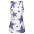 Messy Hand Drawn Lines Stars On White Plaid Background Print 3D Women's Tank Top