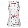 Love Newyork Heart Background With USA Flag Colored Umbrella Print 3D Women's Tank Top