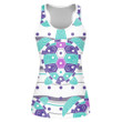 Little Cute Turtle Silhouette And With Waves Print 3D Women's Tank Top