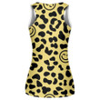 Leopard Skin With Happy Face Smiling Emoticon Print 3D Women's Tank Top