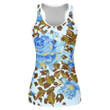 Large Roses And Leaves On Leopard Background Print 3D Women's Tank Top