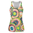 Hippie Style Backdrop With Mosaic Style Oval Pairs Of Rainbows Print 3D Women's Tank Top