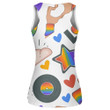 Hippie Peace Symbol With Rainbow And Cloud Cute Pattern Print 3D Women's Tank Top