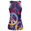 Hippie Peace Symbol Peace Love Music Sign Doodle Design Print 3D Women's Tank Top