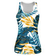 Hello Summer Pattern With Bright Tropical Leaves Print 3D Women's Tank Top