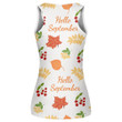 Hello September And Different Autumn Leaves Print 3D Women's Tank Top