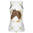 Hand Drawn With Horse In Horseshoe And Clover Print 3D Women's Tank Top