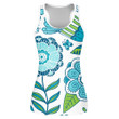 Hand Drawn Tribal Blue Butterfly And Flowers Print 3D Women's Tank Top