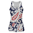 Hand Drawn Pattern Of Small Flowers Paisley Pattern In Red And White Print 3D Women's Tank Top