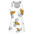 Hand Drawn Lovely Little Honey Bees Print 3D Women's Tank Top