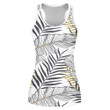 Hand Drawn Golden Banana And Plam Leaves Pattern Print 3D Women's Tank Top