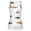 Hand Drawn Colorful Fishes With Stars And Hearts Pattern Print 3D Women's Tank Top
