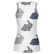 Hand Drawn Abstract Silhouette Bunny With Leopards Print 3D Women's Tank Top
