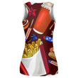 Hamburger Hot Dog Flag Of American Rockets French Fries Print 3D Women's Tank Top