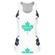 Green Canadian Maple Leaf With City Name Edmonton Print 3D Women's Tank Top
