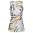 Gray And Yellow Maple Leaves Isolated On Gray Background Print 3D Women's Tank Top
