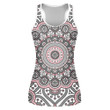 Gray And Pink Ethnic Floral With Mandalas Motif Print 3D Women's Tank Top