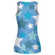 Glowing Blue And White Stars Pattern Independence Day Print 3D Women's Tank Top
