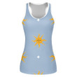 Funny Sun With Closed Eyes In Vintage Style Print 3D Women's Tank Top