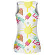 Funny Summer With Sun Cloud And Ice Cream Print 3D Women's Tank Top