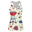 Funny Party In The Open Air For Independence Day Print 3D Women's Tank Top
