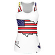 Funny Hand Painting Map Of USA With Eagle Hat Cupcake Print 3D Women's Tank Top