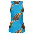 Funny Eagle Head On Blue Background Print 3D Women's Tank Top