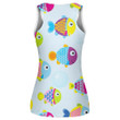 Cute Cartoon Colorful Fishes And Bubbles Light Blue Theme Design Print 3D Women's Tank Top