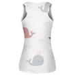 Cute Baby Whale With Water Spout In The Sea Themed Design Print 3D Women's Tank Top
