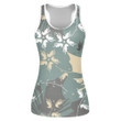 Creative Ideas Abstract Flowers And Leaves Silhouette Print 3D Women's Tank Top