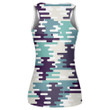 Cool Design Abstract Blue Gray Camo Illstration Print 3D Women's Tank Top