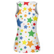 Colorful Star In Different Sized On White Background Print 3D Women's Tank Top