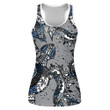 Colorful Abstract Cute Turtle On Grey Print 3D Women's Tank Top