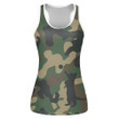 Classic Woodland Camo With Cat Silhouettes Print 3D Women's Tank Top
