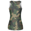 Classic Woodland Camo With Cat Silhouettes Print 3D Women's Tank Top