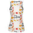 Bright Repeated Texture For Fall Season Hello October Leaves Wreath Print 3D Women's Tank Top