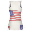 American Flag Icon Waving Elements On Bright Background Print 3D Women's Tank Top