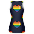 8-Bit Pixel Digital Rainbow Heart Symbol Pattern Print 3D Women's Tank Top