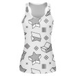 3D Graphic Stars In Pop Art Style Gray Background Print 3D Women's Tank Top