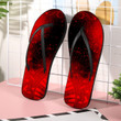 Red Pattern Musical Black Print Design Flip Flops For Men And Women