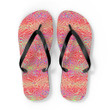 Pink Fire Dragon Scale Print Design Flip Flops For Men And Women