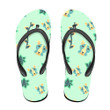 Wolf Flowers And Twigs On A Green Background Flip Flops For Men And Women