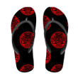 Wolf Face In Tribal Circle Shape Tattoo Flip Flops For Men And Women
