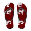 Wolf Drawing On A Dark Red Color Flip Flops For Men And Women